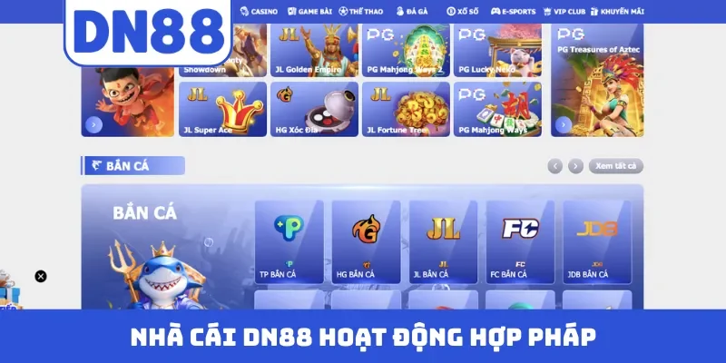 Nhà cái DN88 hoạt động hợp pháp
